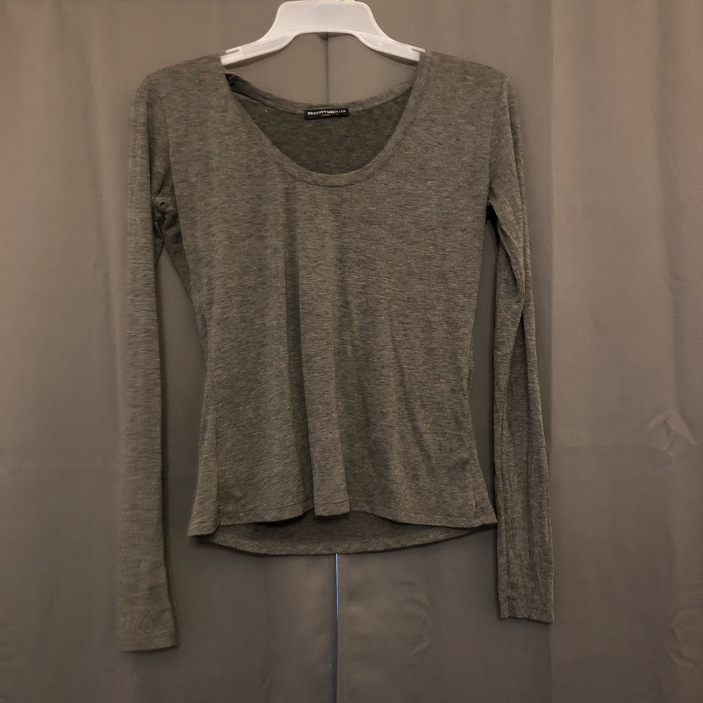 Brandy Melville grey long sleeve top one size
